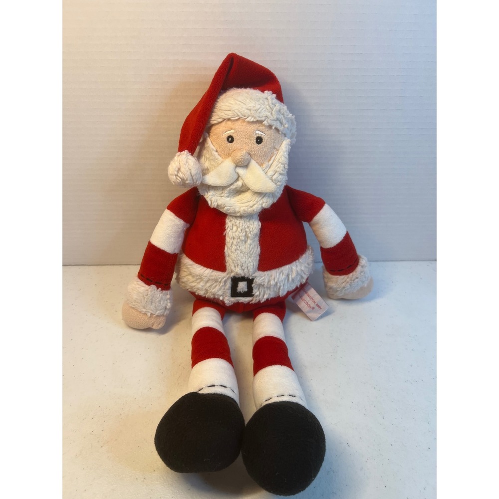 Bearington Collection Santa Claus Plush Stuffed Toy Red White Striped 17 Inch